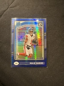 Malik Nabers 2024 Panini Donruss Optic Blue Hyper Prizm Rated Rookie Card #271 - Picture 1 of 2
