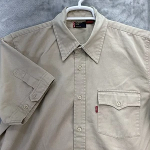 Levi's shirt men's size Large Sta-prest western button made in portugal workwear - Picture 1 of 13