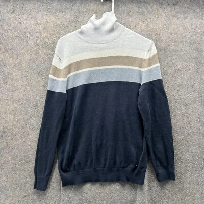 Suéter Burton Hombre Pequeño Adulto Blanco Azul Pullover Cuello Tortuga Algodón Londres Foto 1 de 4