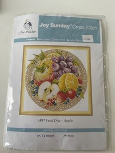 Joy Sunday Cross Stitch Kit Fruit Disc Apple J497 Brand New - Picture 1 of 3