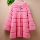 Mink cashmere knit Aurora pink sweater jumper cardigan coat lux