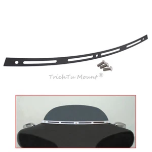 Black 4 Slot Fairing Windshield Trim For Harley Electra Street Tri Glide 96-2013 - Picture 1 of 18