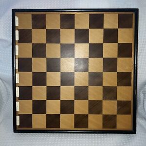 Vintage Wooden Chess Checkerboard 15.5 Inches Square 2” Height 