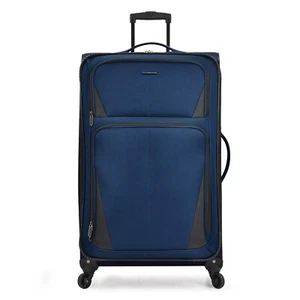 U.S. Traveler Aviron Bay Expandable Softside Luggage Spinner Wheels Navy 30-In - Picture 1 of 11