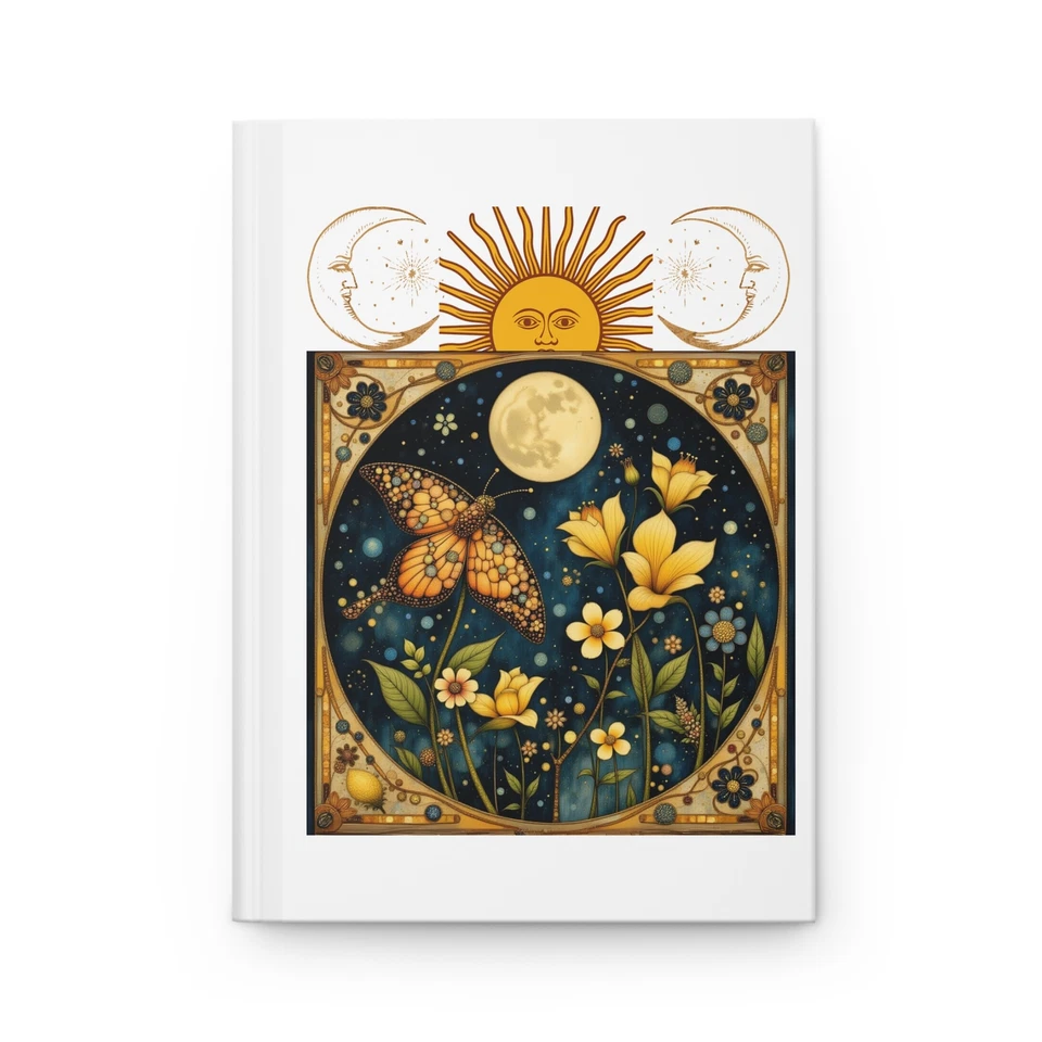 Moonlit Floral Celestial Writing Gardening Journal |Blank Lined Diary - Изображение 1 из 1