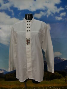 Gr.M Trachtenhemd Hemd Hammerschmid weiß Baumwolle Trachten Stickerei TH1311