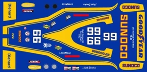 #66 Mark Donohue Sunoco 1973 INDY 1/64th HO Scale Slot Car waterslide Decals - Picture 1 of 4