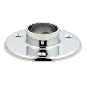 4" Flange 1.5" OD Rail Chrome Brass Bar Foot Tube Rest Renovators Supply - Picture 1 of 2