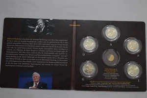 🧭🇩🇪 GERMANY 5x 2 EURO 2018 HELMUT SCHMIDT WITHOUT GOLD COIN B79 #240 - Picture 1 of 7