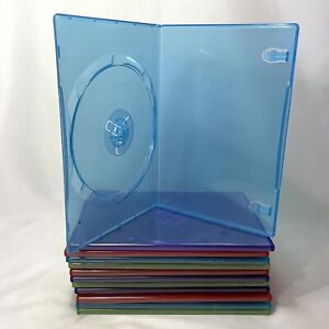 Empty Replacement DVD Game CD Cases Slim Mixed Colors Lot Of  12