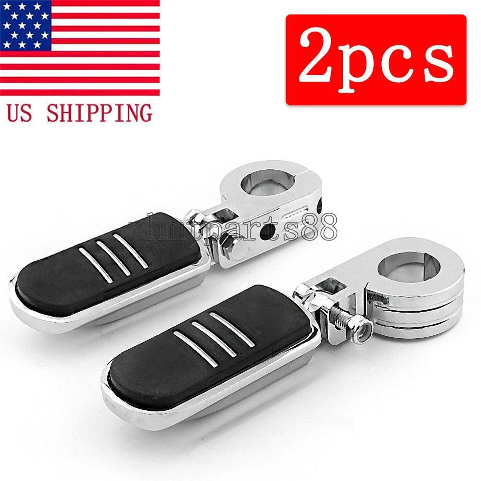 Abrazaderas de estriberas de carretera de 1-1/4" para Harley-Davidson Fatboy Heritage Softail Foto 1 de 4