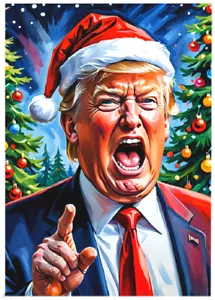 Tarjeta de arte DONALD J TRUMP - FELIZ NAVIDAD * ACEO personalizada * Novedad * VACACIONES * - Imagen 1 de 2