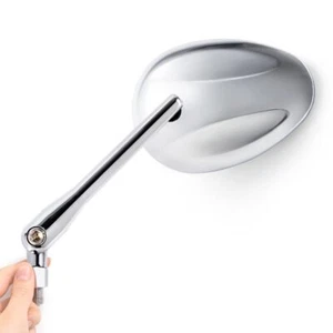 KiWAV Ellipse Chrome Rear Side Mirrors 8mm for Honda CM 91 SL70 90 100 125 - Picture 1 of 7