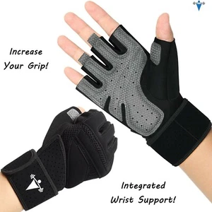 Guantes de Gimnasio con Soporte de Muñeca Envoltura Entrenamiento Levantamiento de Pesas Fitness Ejercicio Potencia - Imagen 1 de 26