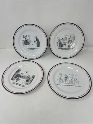 Lote de 4 Platos The New Yorker Restauración Hardware Humor Vino Queso 8" De Colección Foto 1 de 4