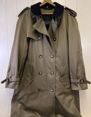 Trench coat masculino vintage Ralph Lauren polo clube universitário 44L forro de lã - Imagem 1 de 4