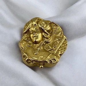 Vintage Estee Lauder Private Collection Solid Perfume Compact Art Nouveau Lady - Picture 1 of 9