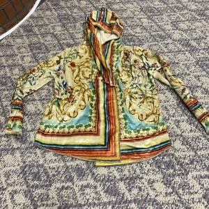 Johnny Was Felix Cozy Sherpa Jacket Floral Long Sleeves Flower Top Cream XS NEW - Picture 1 of 10