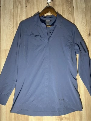 Outdoor Research Ferrosi Mujer Acero Azul Grande Camisa Chaqueta A Presión Con Botones Foto 1 de 4