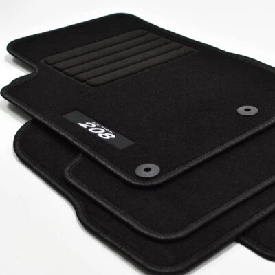 Mat professionals velour logo floor mats for Peugeot 208 II from manufacturing year 06/2019 black - Image 1 of 4