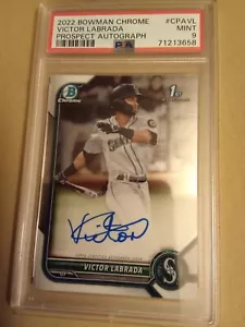 2022 Bowman Chrome Prospects Victor Labrada AUTOGRAPH #CPAVL Graded PSA 9 - Picture 1 of 2