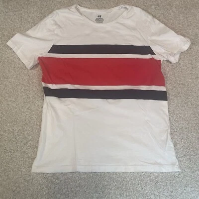 H&M Boys Red White And Blue Color Block T-Shirt Short Sleeve 10y-12y - Image 1 of 4