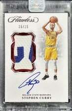 2018-19 Panini Stephen Curry Flawless Vertical Patch Auto 15/15 Red