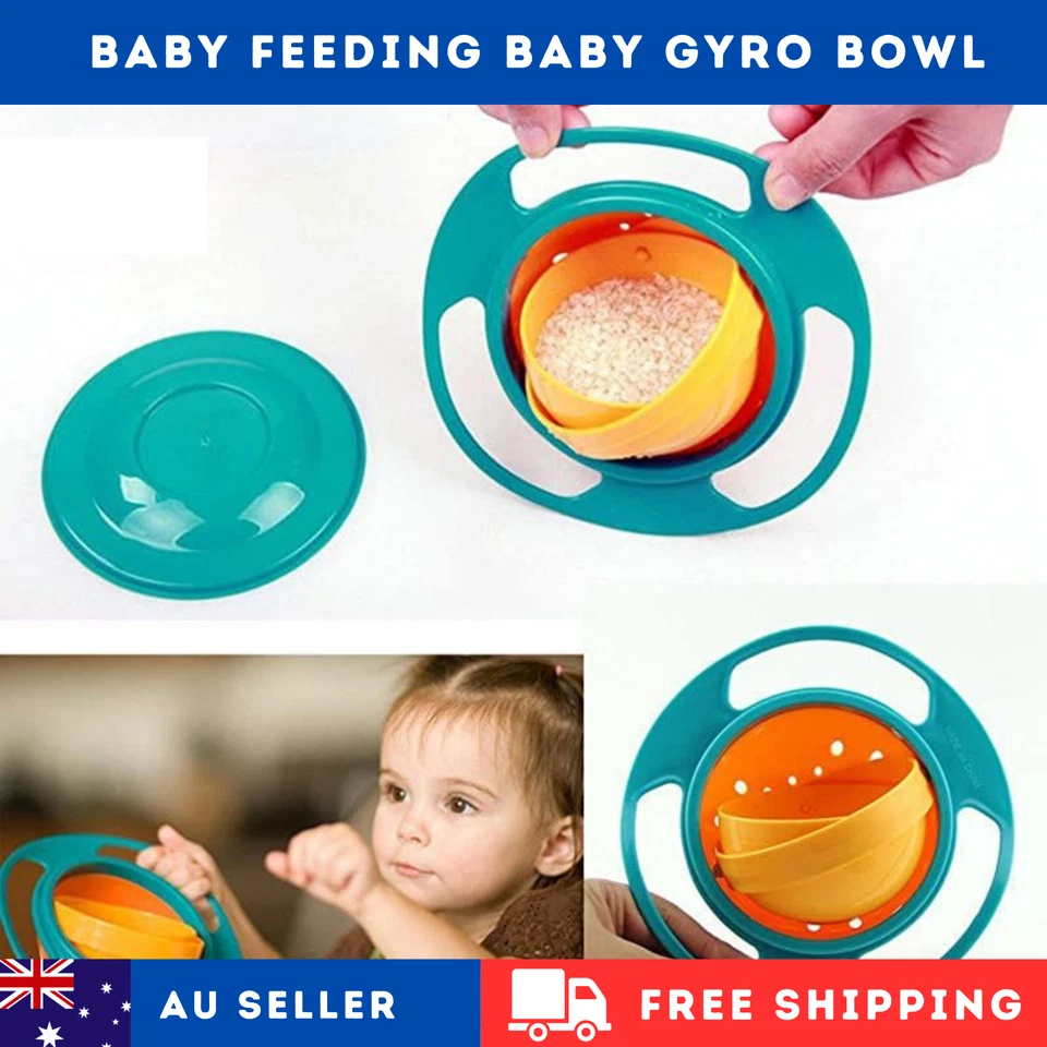 Baby Feeding Baby Gyro Bowl Universal 360 Rotate Spill-Proof Bowl+Spoon AU - image 1 of 4