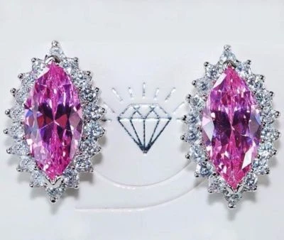 PRECIOSOS PENDIENTES ZAFIRO PADRADSCHA ROSA Y TOPACIO DE 5 CARATE ORIGEN BRASIL - Imagen 1 de 2