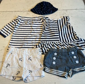 Girl's CREWCUTS Size 4-5 Navy/White Nautical Lot - Picture 1 of 2