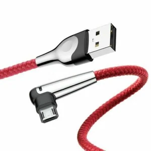 Baseus USB to Micro Angled Charger Cable and Connector Games Lead in Red 2m - Picture 1 of 4