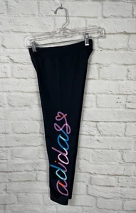ADIDAS Youth Girls Black Athletic Leggings Size Medium 10/12 - Picture 1 of 4