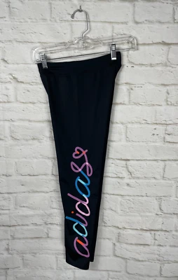 ADIDAS Youth Girls Black Athletic Leggings Size Medium 10/12 - Image 1 of 4