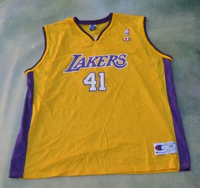 Vintage RARE Champion NBA Los Angeles Lakers Glen Rice #41 Jersey Size 48. - Image 1 of 4