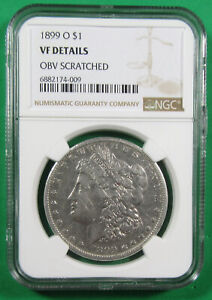 1899-O $1 NGC VF Details. Morgan silver dollar. Obverse Scratched. (424099)