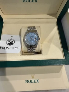 Rolex Datejust 16200 36mm Silver  Bracelet MOP Diamond Roman Numeral Dial w/Box - Picture 1 of 12