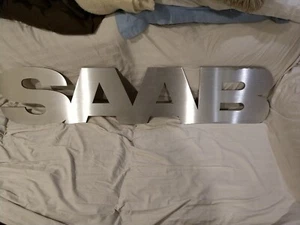 Metal SAAB Sign From Dealership Showroom Area 49X11 - Picture 1 of 4