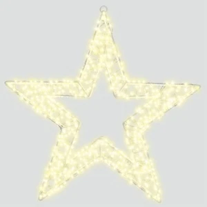 Star-Shaped Pre-Lit LED 50cm Decoration, Warm White 1440 LEDs, 5m Lead, Timer - Picture 1 of 8