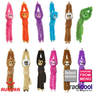 Aurora HANGING MONKEYS Cuddly Soft Toy Teddy Kids Gift New choose colour New
