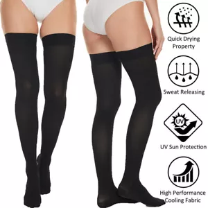 Full Leg Brace Thigh High Compression Socks Pain Relief Support Stockings Unisex - Picture 1 of 12