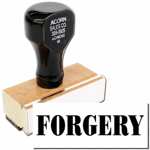 Forgery Rubber Stamp for Office and Business Use Size 1/2" Tall x 1-1/2" Wide - Picture 1 of 5