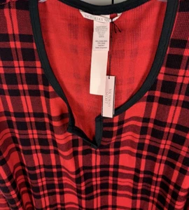 Victorias Secret Thermal Long PJ Pajama Set Regular Med Buffalo Red Check NB69 - Picture 1 of 4