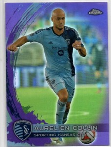 2014 Topps Chrome MLS PURPLE REFRACTOR Aurelien Collin SPORTING KANSAS CITY 92