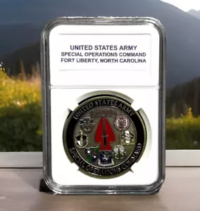 US Army Special Operations Command Challenge Coin Sine Pari-🌟CASE INCLUDED🌟 - Picture 1 of 6