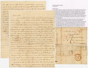 1835 FAMILY LETTER CHARLESTON S.C BREMAR to YOUNG SHIP LETTER SLAVE INSURRECTION - Picture 1 of 6