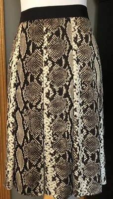 Falda plisada con estampado de pitón JNY para mujer talla 8 marrón carrera safari selva clásica Foto 1 de 4