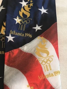 OFFICIAL ATLANTA 1996 OLYPMIC GAMES NECKTIE - NEW WITH TAGS, RED WHITE BLUE. 56" - Picture 1 of 8