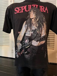 Camisa bootleg vintage súper rara Sepultura Tour talla mediana/grande metal rock - Imagen 1 de 4