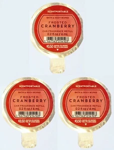 3 Bath Body Works Scentportable FROSTED CRANBERRY Oil Refill Disc Car Vent Fresh - Bild 1 von 1