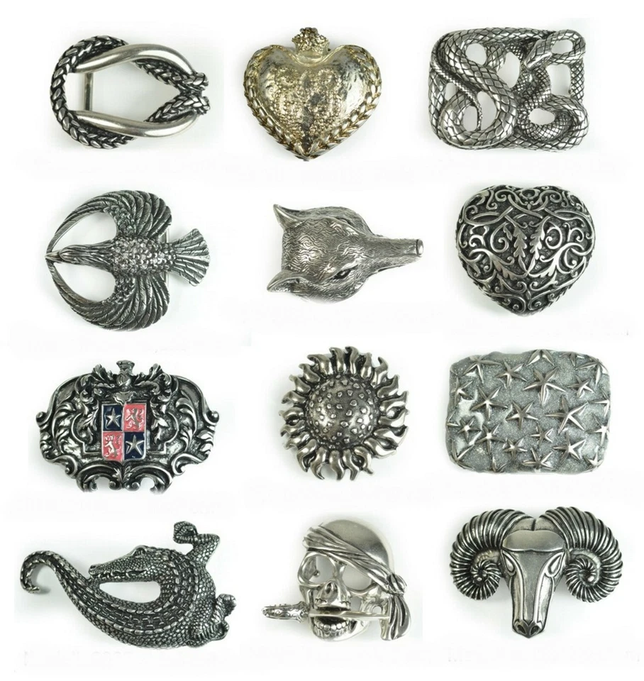 Boucle de Fermeture Ceinture Métal Crocodile Oiseau Soleil Cœur Camelot Pirate - Photo 1/1